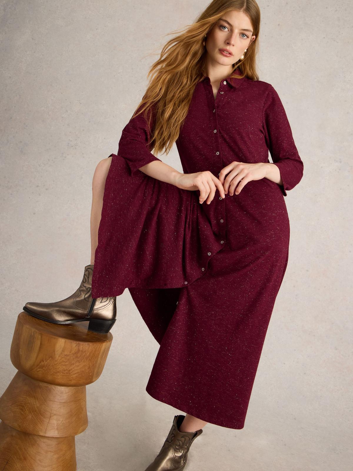Košilové šaty Rua Sparkle Plum