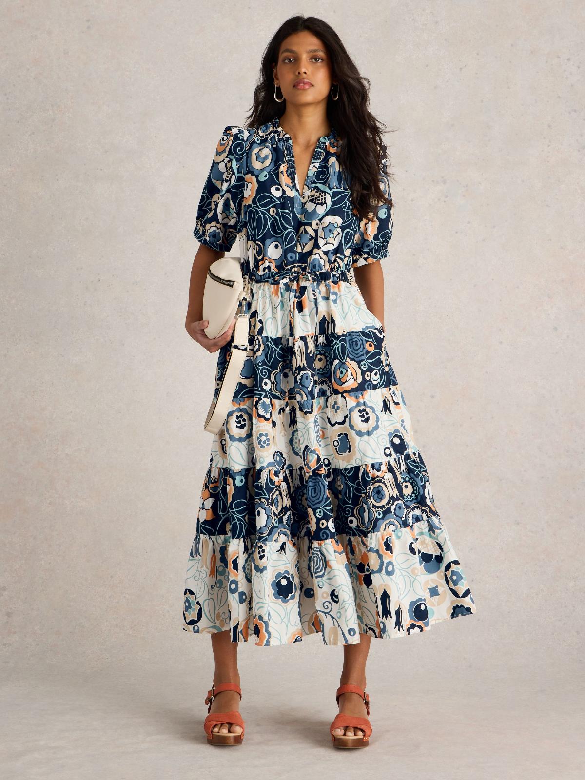 Šaty Elle Tiered Blue