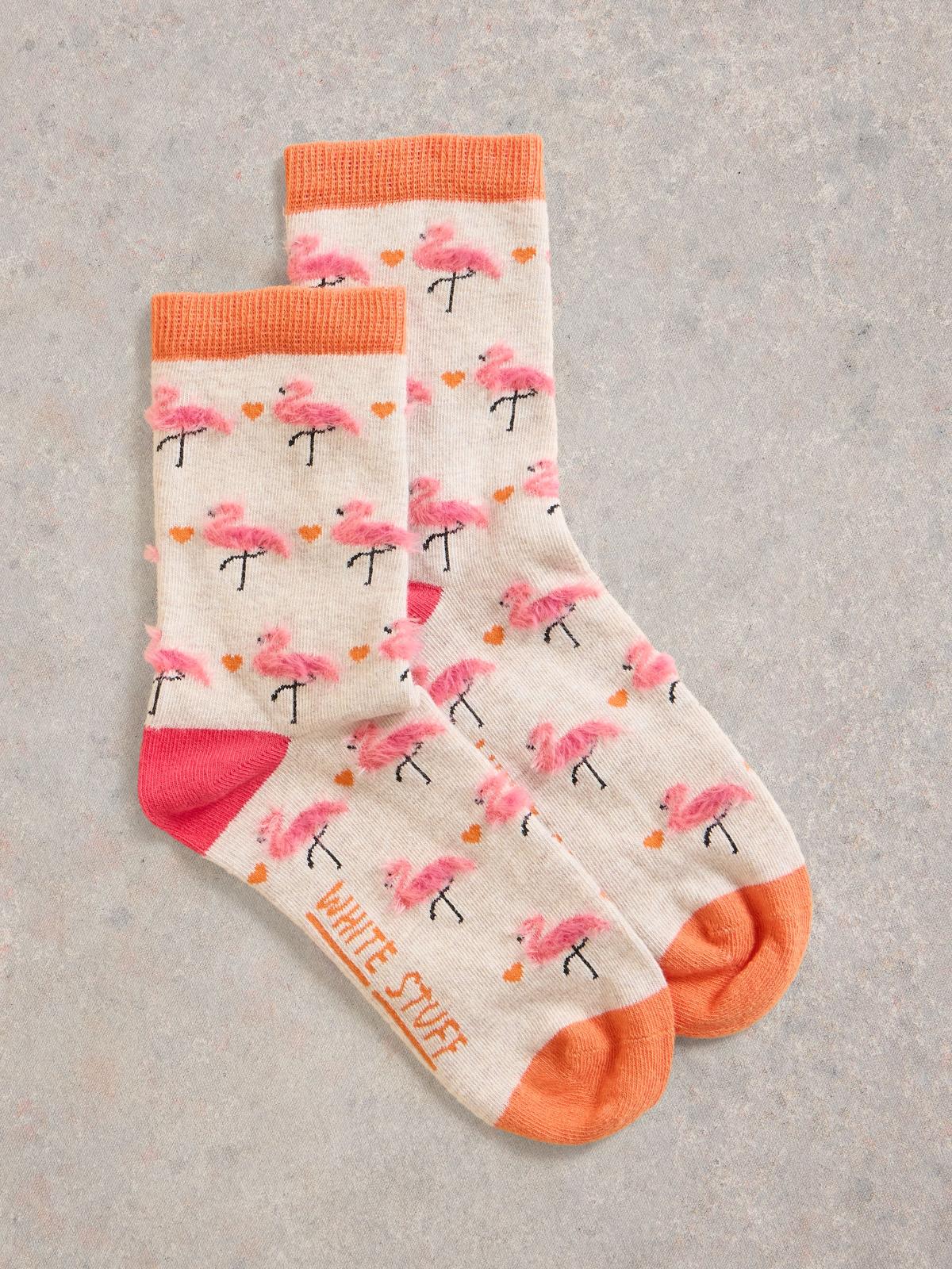 Skarpetki Fluffy Flamingo Natural