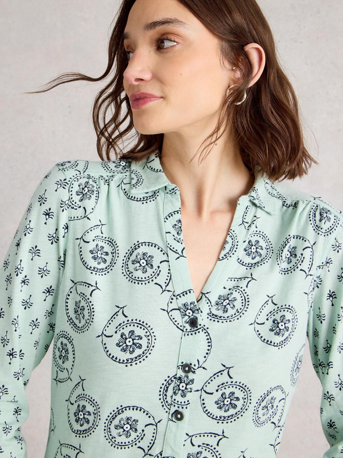 Koszula Annie Jersey Green Print