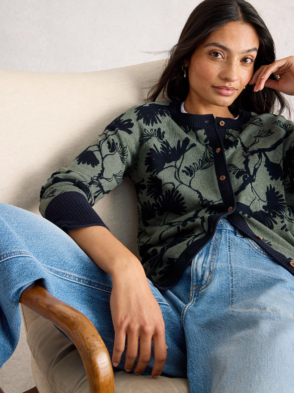 Kardigan Lulu Green Print